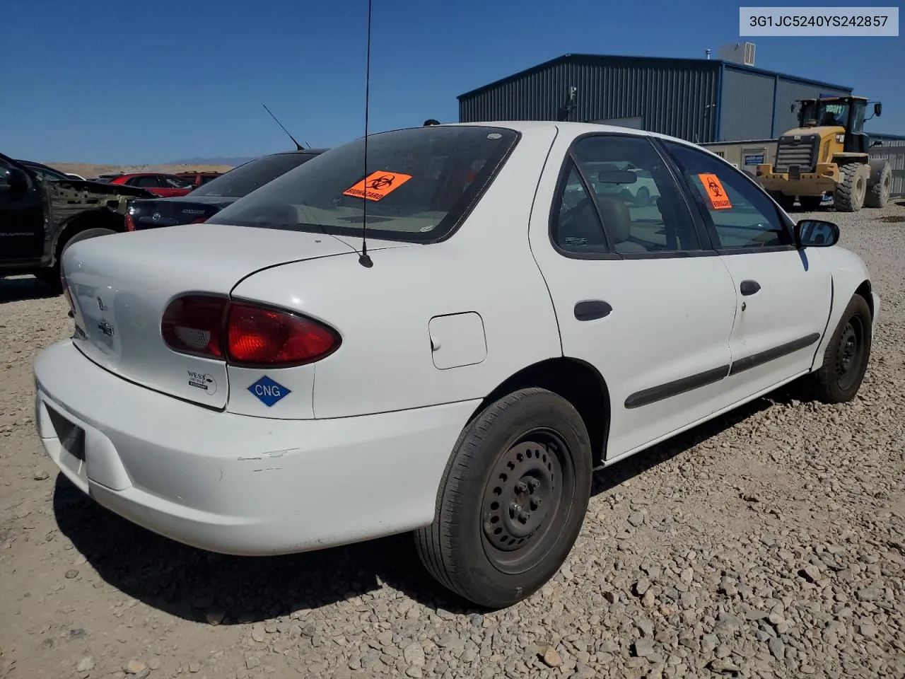 2000 Chevrolet Cavalier VIN: 3G1JC5240YS242857 Lot: 73024954