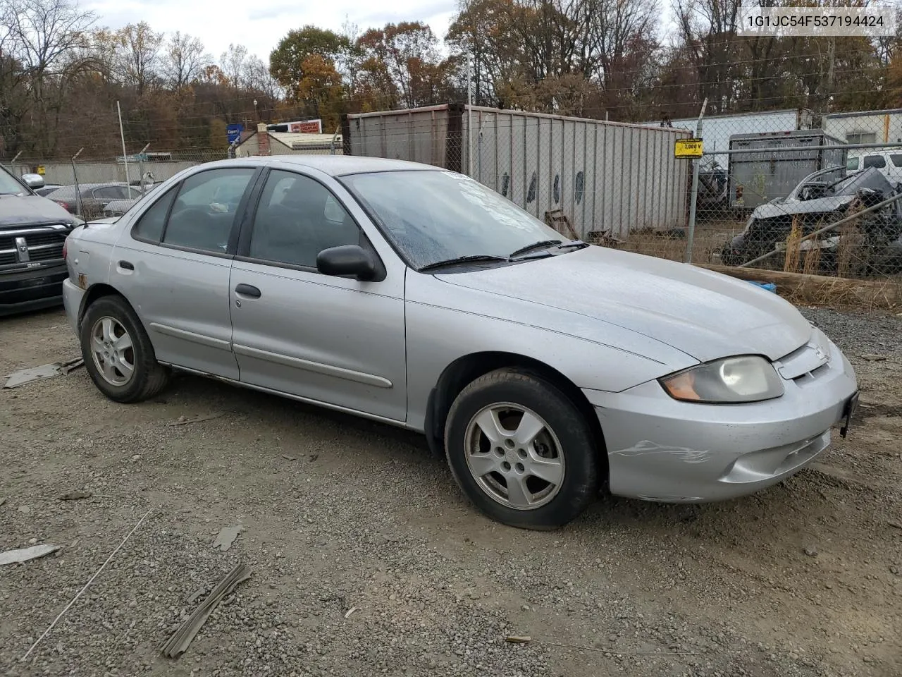 2003 Chevrolet Cavalier VIN: 1G1JC54F537194424 Lot: 78854994