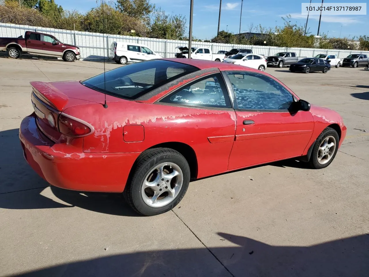 2003 Chevrolet Cavalier VIN: 1G1JC14F137178987 Lot: 80216614