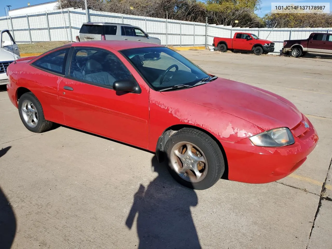 2003 Chevrolet Cavalier VIN: 1G1JC14F137178987 Lot: 80216614