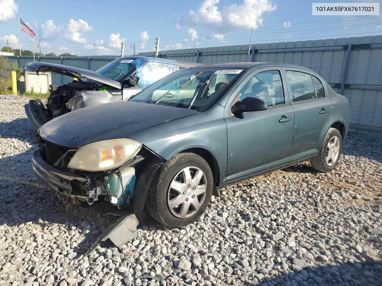 2006 Chevrolet Cobalt Ls VIN: 1G1AK55FX67617021 Lot: 75120984