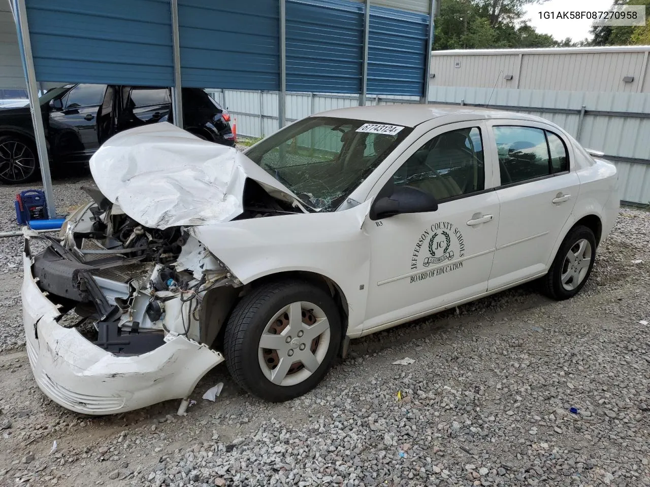 2008 Chevrolet Cobalt Ls VIN: 1G1AK58F087270958 Lot: 67743124