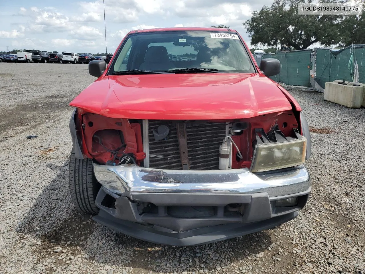 2004 Chevrolet Colorado VIN: 1GCDS198948140775 Lot: 73435794