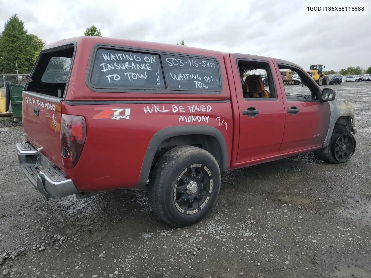 2005 Chevrolet Colorado VIN: 1GCDT136X58115888 Lot: 70884034