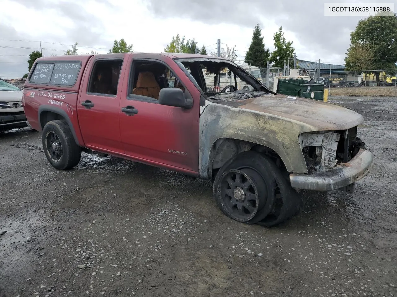 2005 Chevrolet Colorado VIN: 1GCDT136X58115888 Lot: 70884034