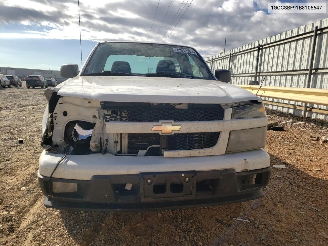 2011 Chevrolet Colorado VIN: 1GCCSBF91B8106647 Lot: 78912904