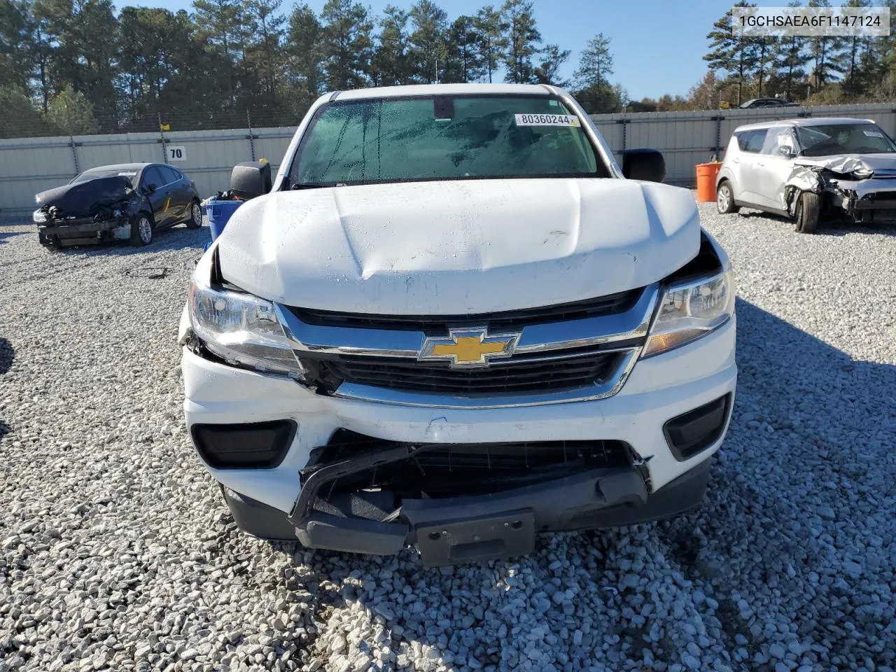 2015 Chevrolet Colorado VIN: 1GCHSAEA6F1147124 Lot: 80360244