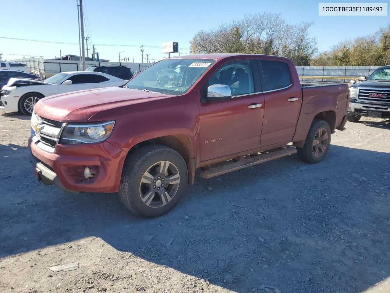 2015 Chevrolet Colorado Lt VIN: 1GCGTBE35F1189493 Lot: 81332174