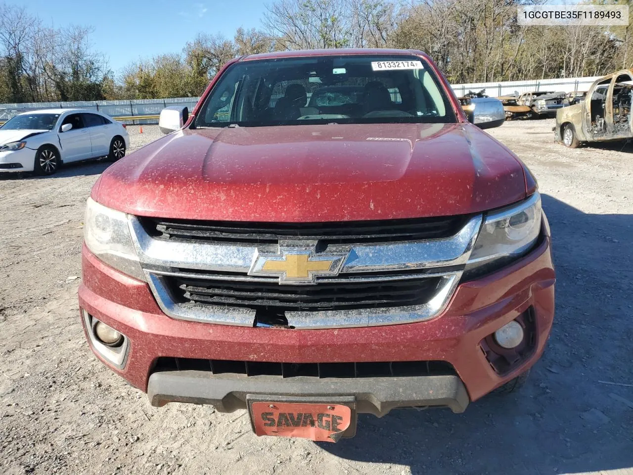 2015 Chevrolet Colorado Lt VIN: 1GCGTBE35F1189493 Lot: 81332174