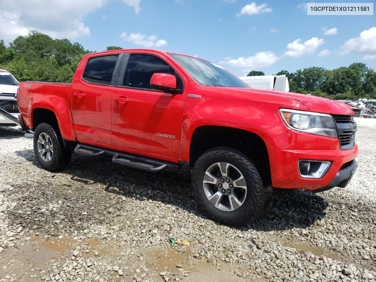 2016 Chevrolet Colorado Z71 VIN: 1GCPTDE1XG1211581 Lot: 58041044