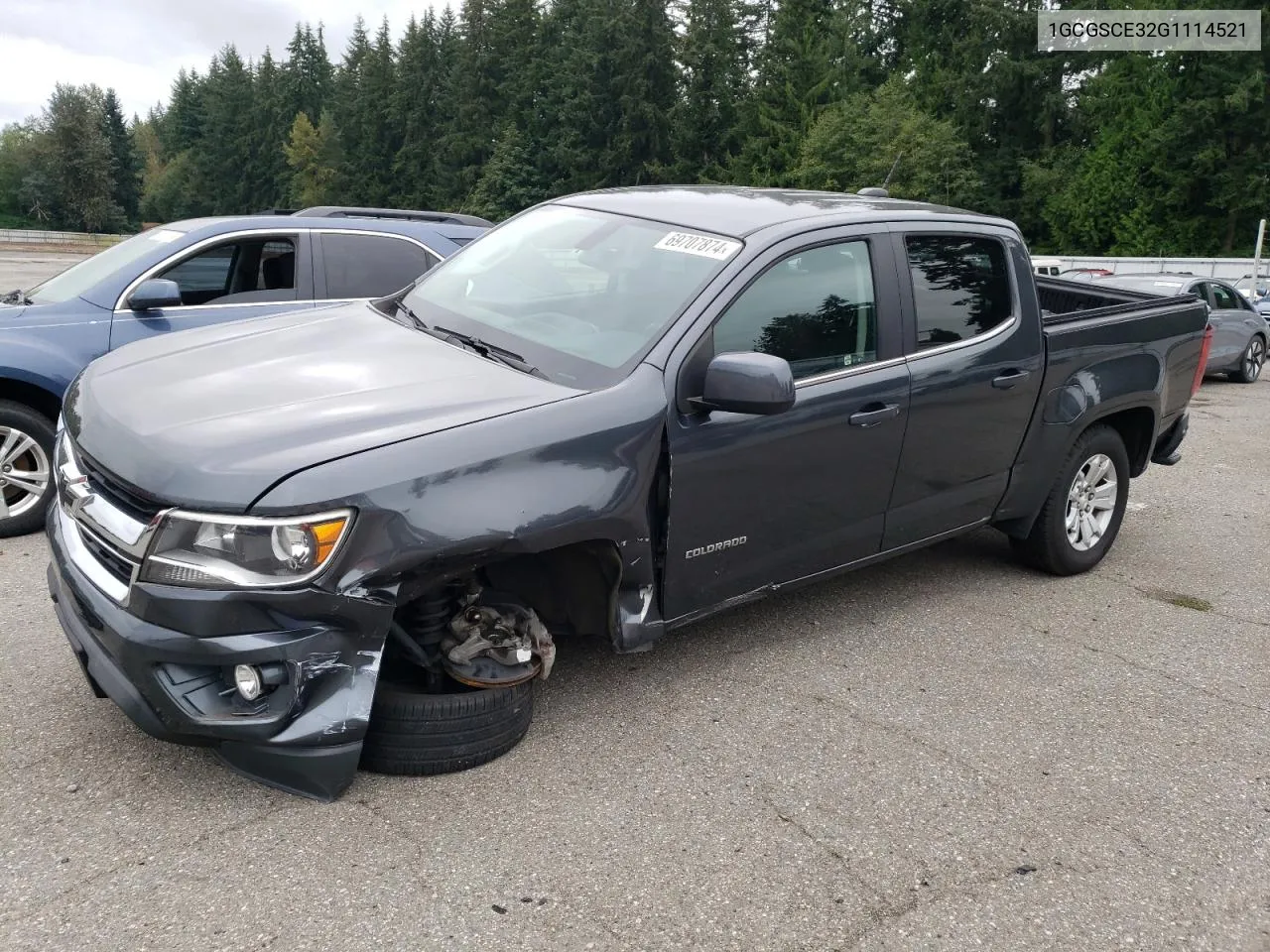 2016 Chevrolet Colorado Lt VIN: 1GCGSCE32G1114521 Lot: 69707874