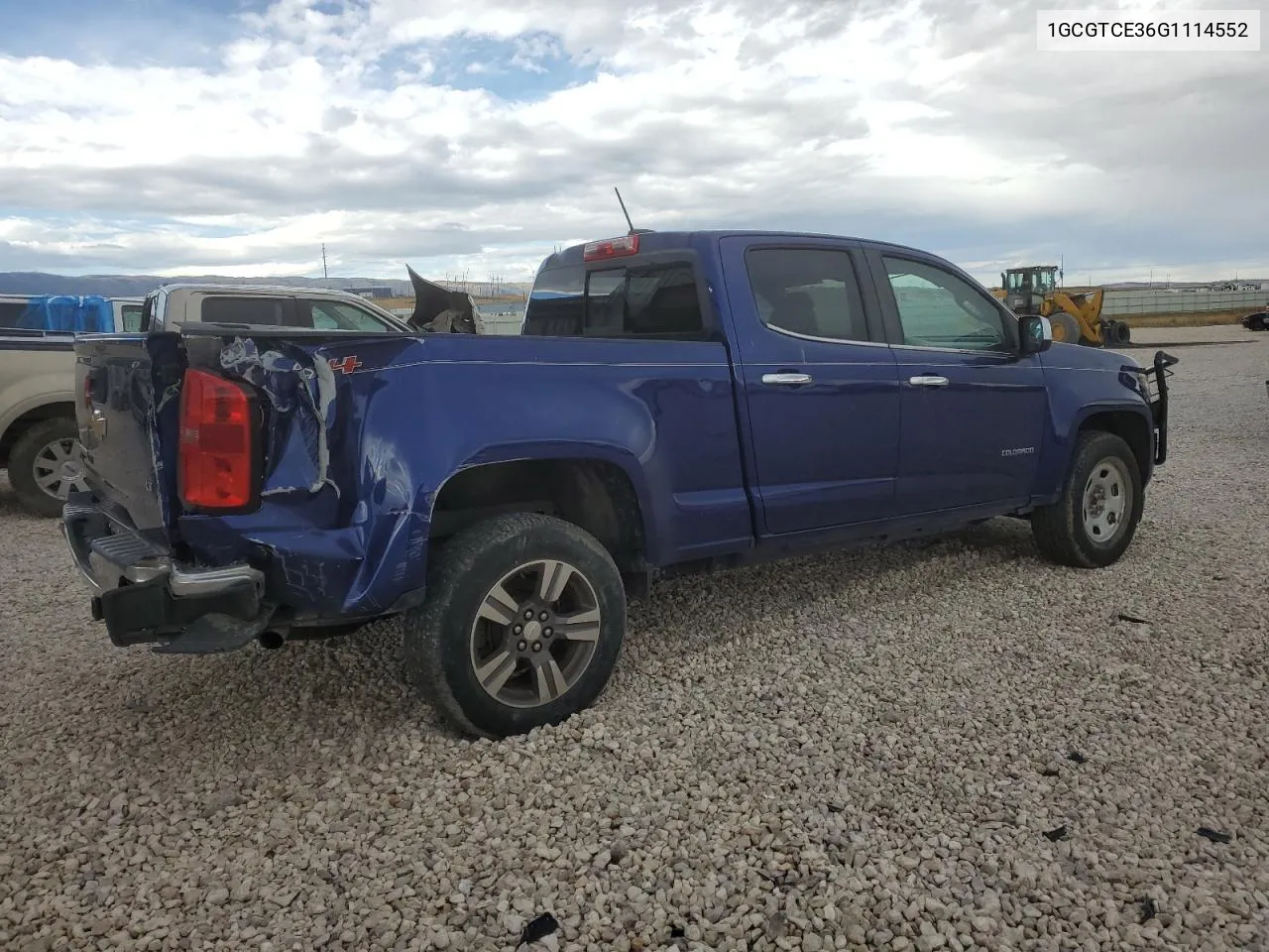 2016 Chevrolet Colorado Lt VIN: 1GCGTCE36G1114552 Lot: 71784564