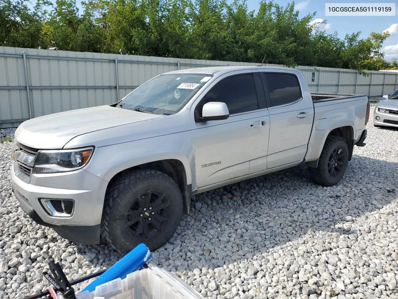 2016 Chevrolet Colorado Lt VIN: 1GCGSCEA5G1119159 Lot: 72158984