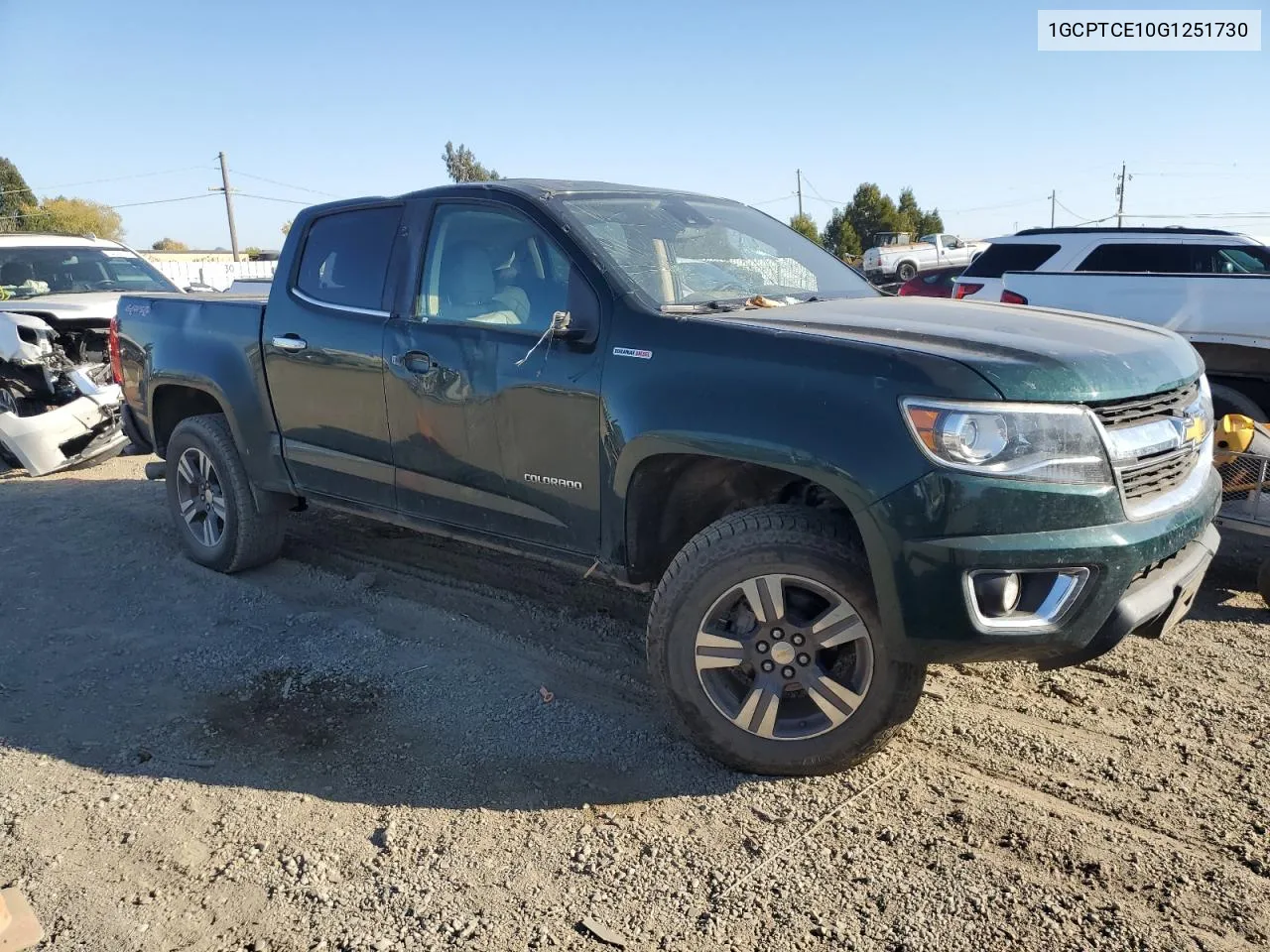 2016 Chevrolet Colorado Lt VIN: 1GCPTCE10G1251730 Lot: 74107174