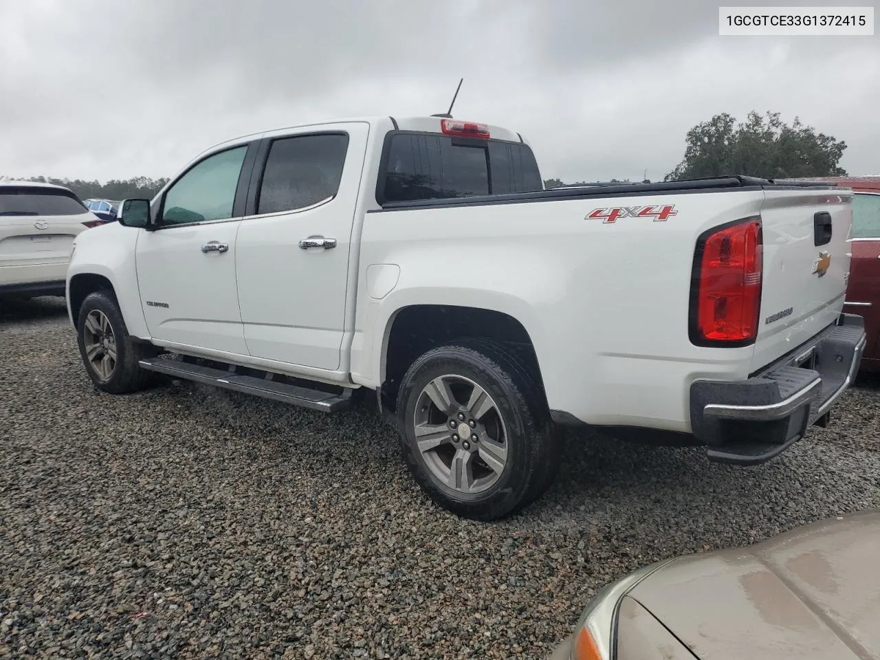 2016 Chevrolet Colorado Lt VIN: 1GCGTCE33G1372415 Lot: 74436604