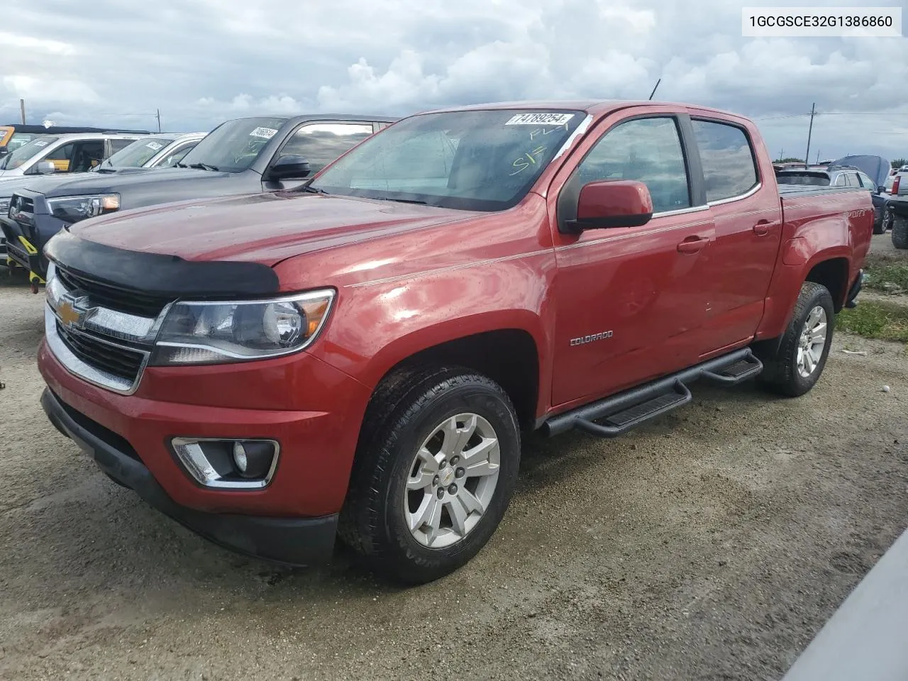 2016 Chevrolet Colorado Lt VIN: 1GCGSCE32G1386860 Lot: 74789254