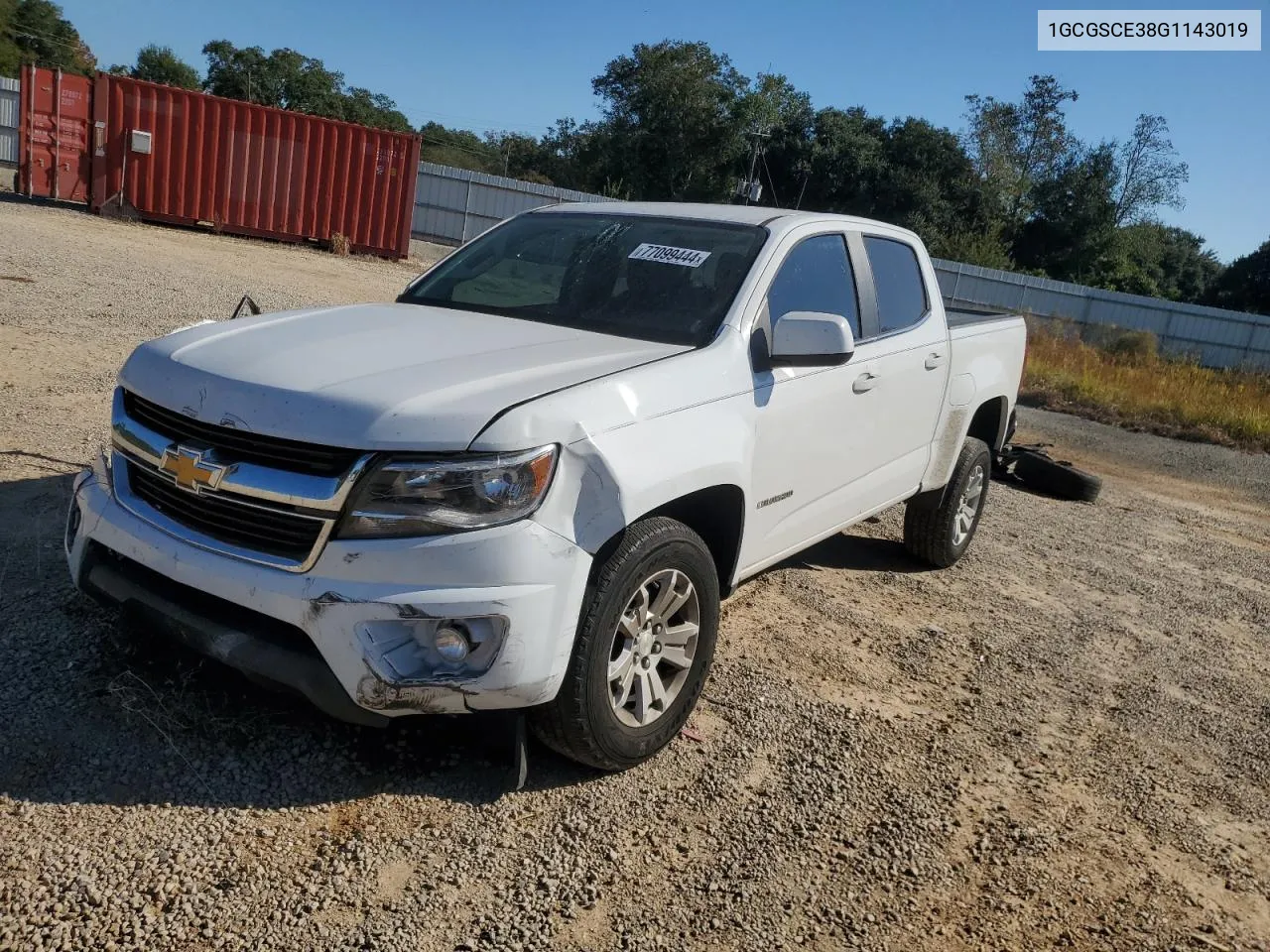 2016 Chevrolet Colorado Lt VIN: 1GCGSCE38G1143019 Lot: 77099444