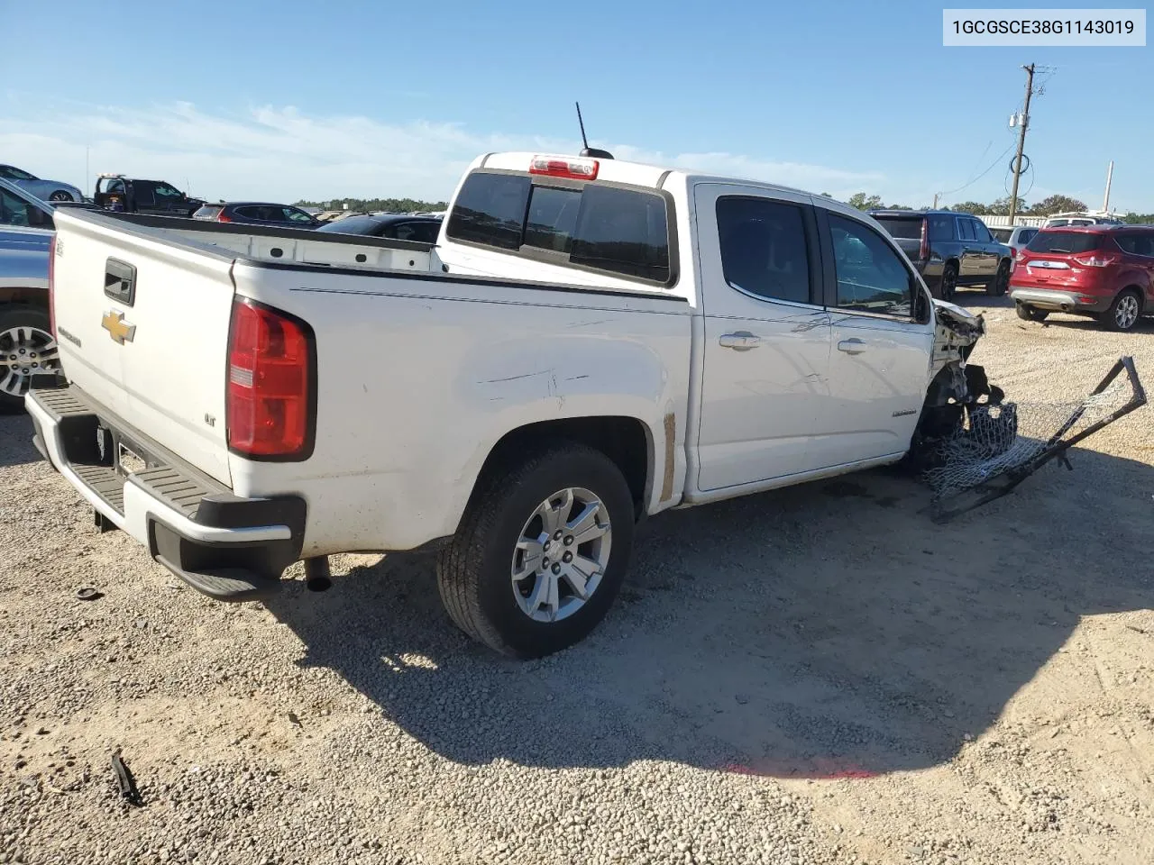 2016 Chevrolet Colorado Lt VIN: 1GCGSCE38G1143019 Lot: 77099444