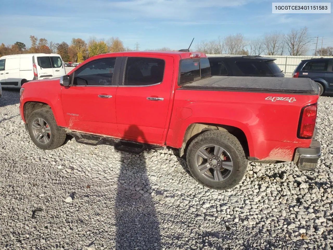 1GCGTCE34G1151583 2016 Chevrolet Colorado Lt