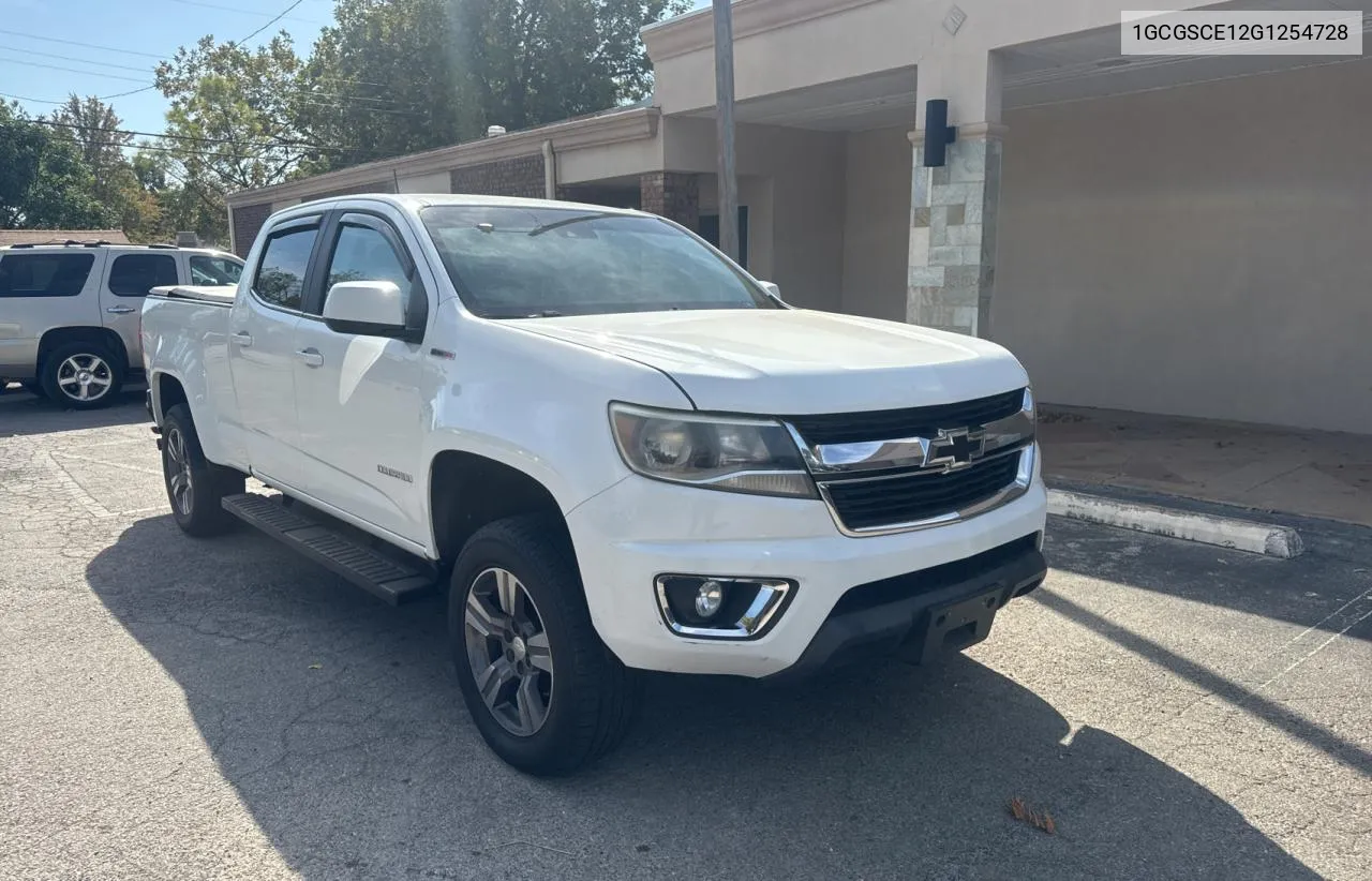 2016 Chevrolet Colorado Lt VIN: 1GCGSCE12G1254728 Lot: 78498034