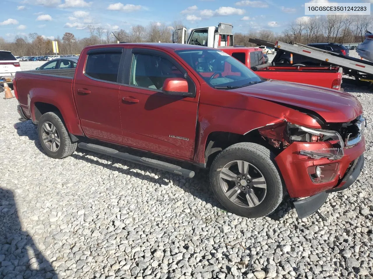 2016 Chevrolet Colorado Lt VIN: 1GCGSCE35G1242283 Lot: 79526594