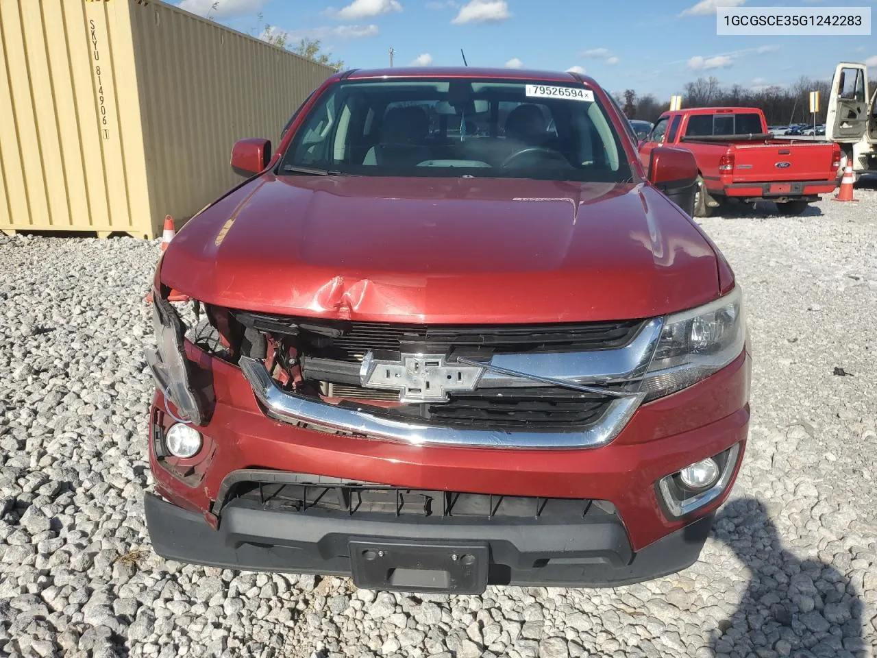 2016 Chevrolet Colorado Lt VIN: 1GCGSCE35G1242283 Lot: 79526594