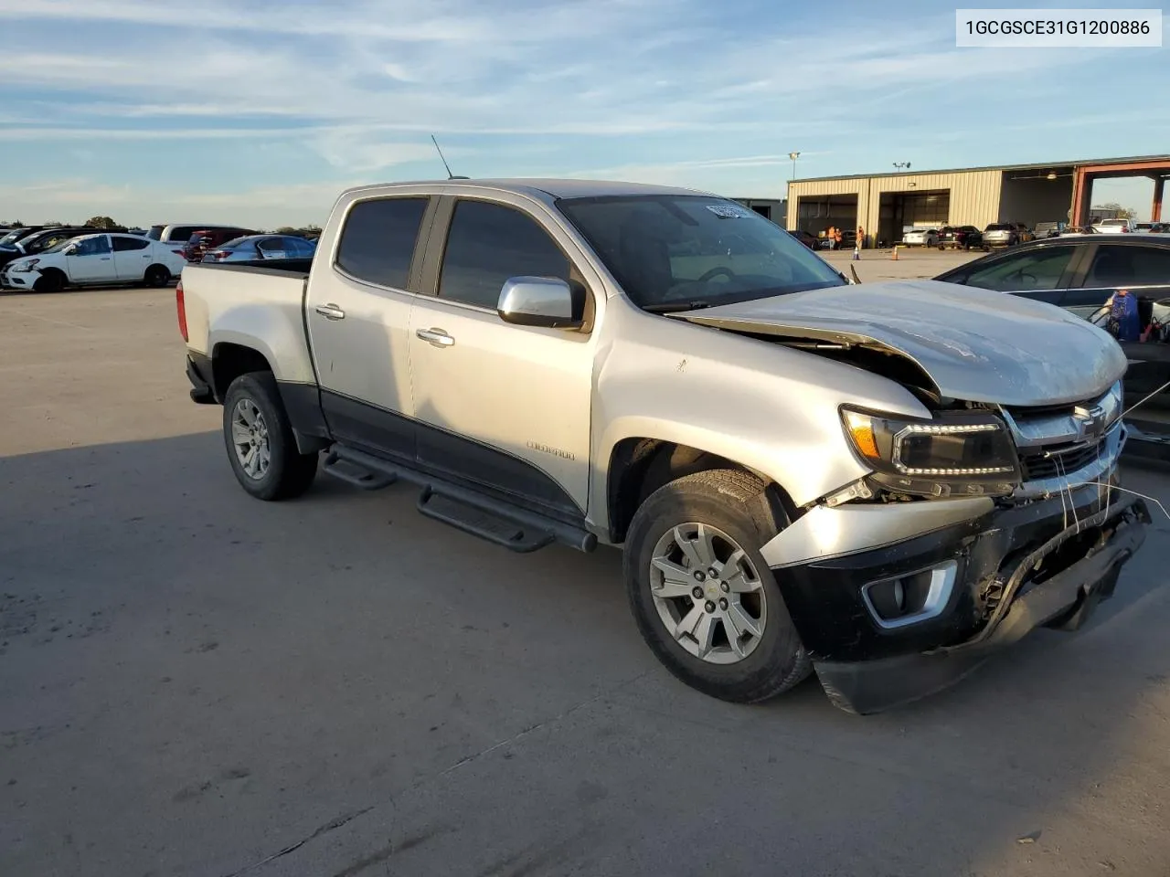 2016 Chevrolet Colorado Lt VIN: 1GCGSCE31G1200886 Lot: 79637474