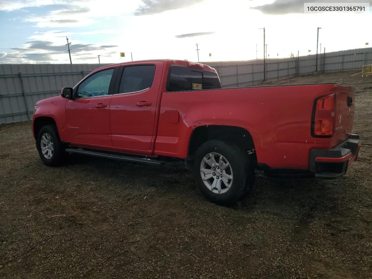 2016 Chevrolet Colorado Lt VIN: 1GCGSCE33G1365791 Lot: 80884624