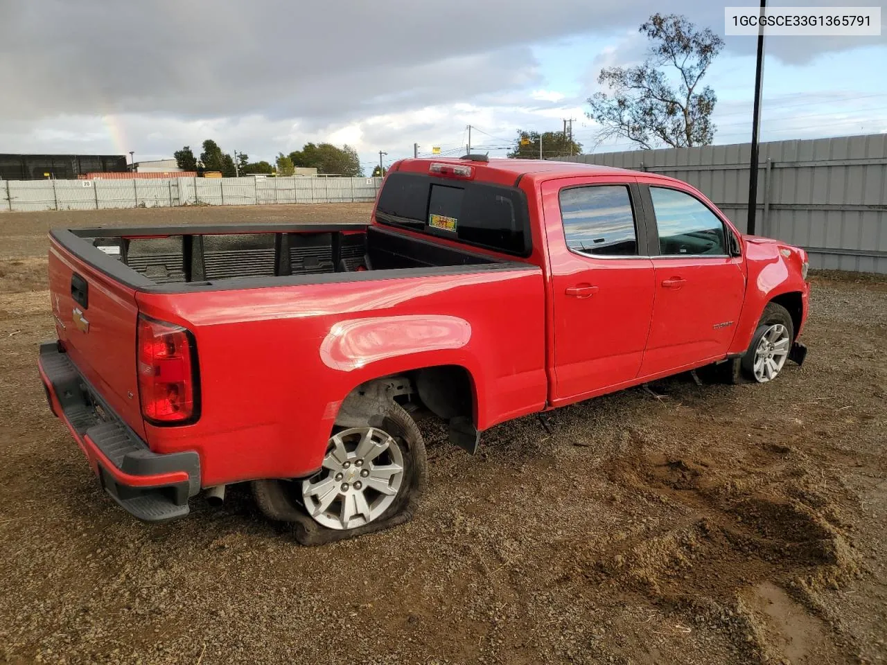 2016 Chevrolet Colorado Lt VIN: 1GCGSCE33G1365791 Lot: 80884624