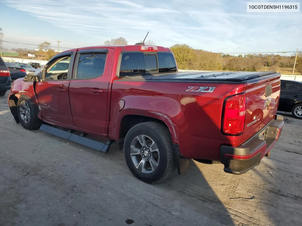 2017 Chevrolet Colorado Z71 VIN: 1GCGTDEN5H1196315 Lot: 80995204