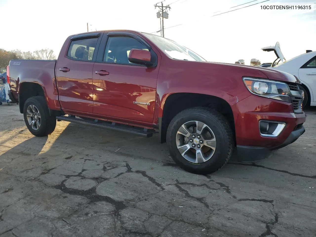 2017 Chevrolet Colorado Z71 VIN: 1GCGTDEN5H1196315 Lot: 80995204