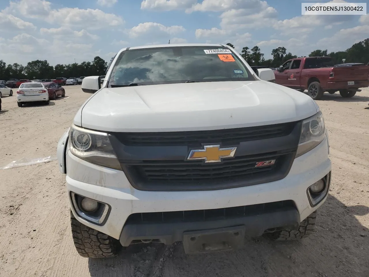 2018 Chevrolet Colorado Z71 VIN: 1GCGTDEN5J1300422 Lot: 72406854