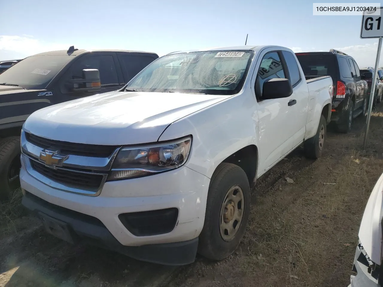 2018 Chevrolet Colorado VIN: 1GCHSBEA9J1203474 Lot: 72546974