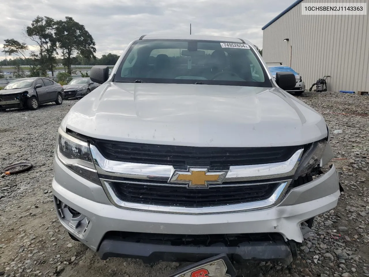 2018 Chevrolet Colorado VIN: 1GCHSBEN2J1143363 Lot: 74952654