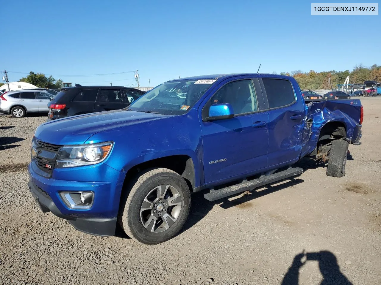 2018 Chevrolet Colorado Z71 VIN: 1GCGTDENXJ1149772 Lot: 75013464