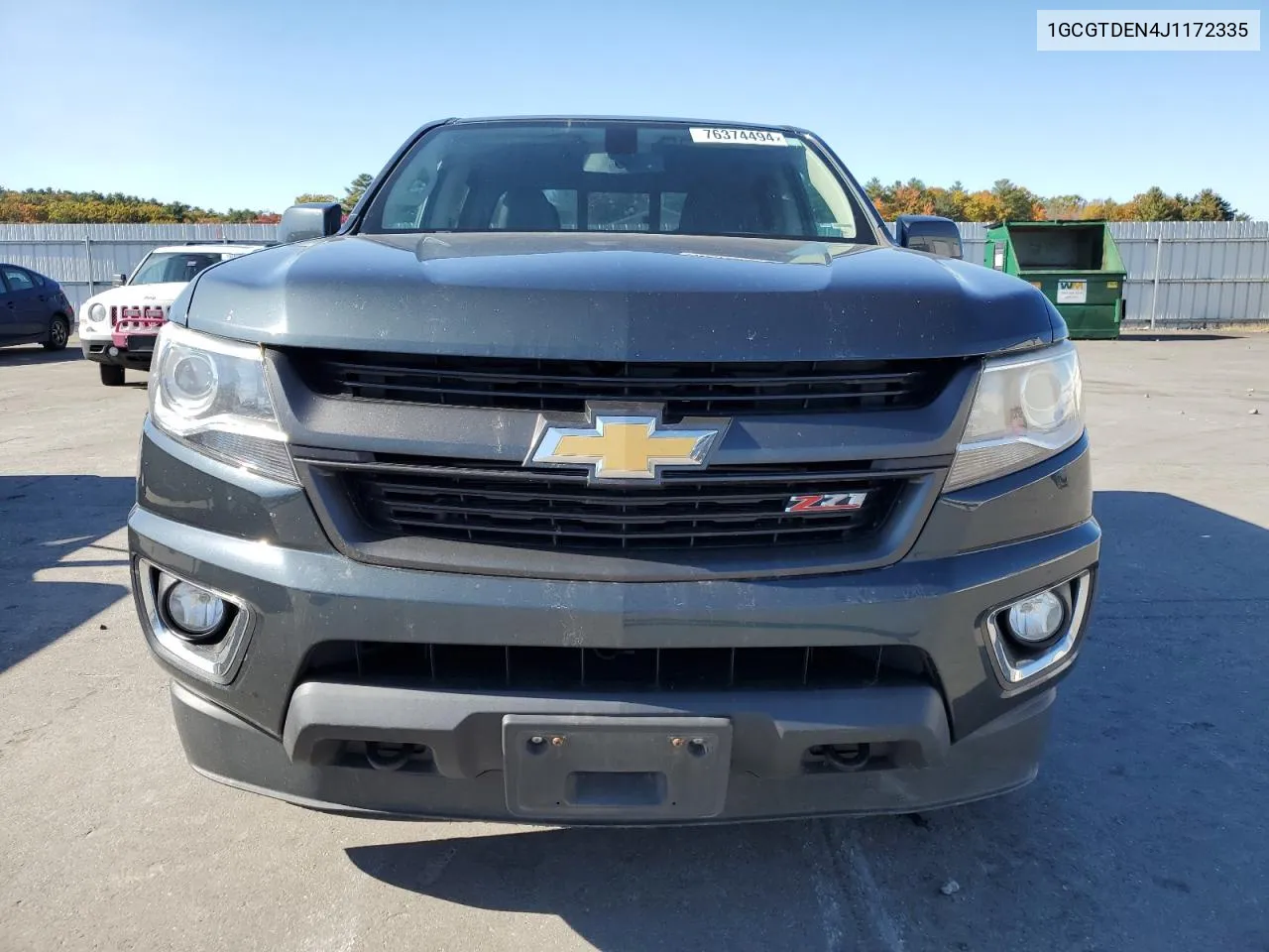 2018 Chevrolet Colorado Z71 VIN: 1GCGTDEN4J1172335 Lot: 76374494