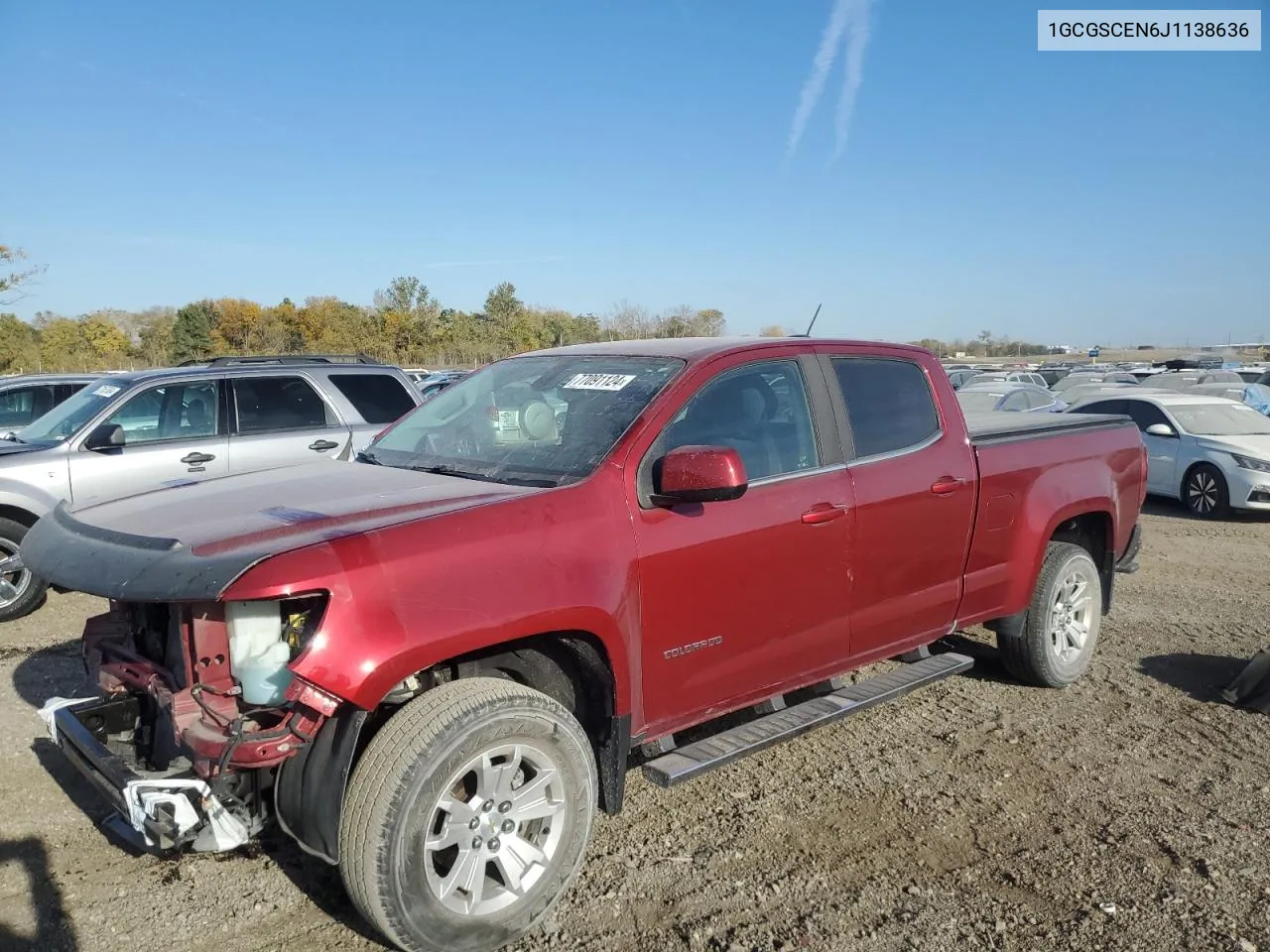 2018 Chevrolet Colorado Lt VIN: 1GCGSCEN6J1138636 Lot: 77091124