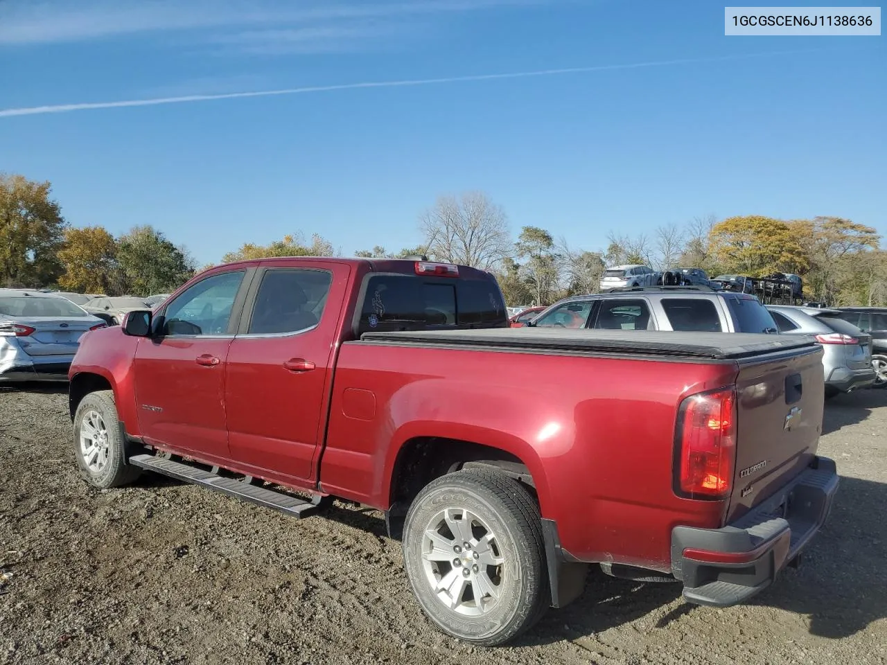 2018 Chevrolet Colorado Lt VIN: 1GCGSCEN6J1138636 Lot: 77091124