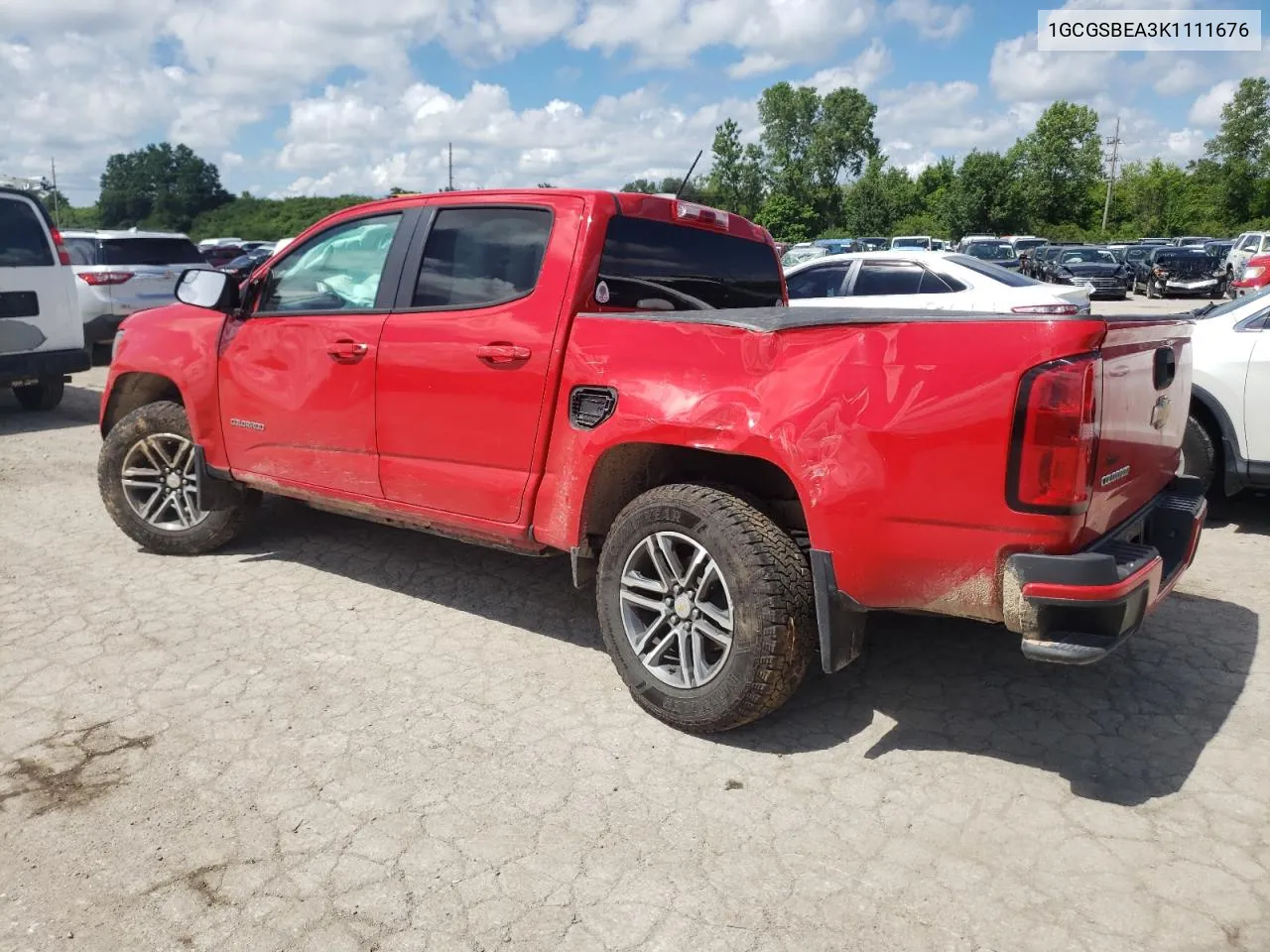 2019 Chevrolet Colorado VIN: 1GCGSBEA3K1111676 Lot: 57086804