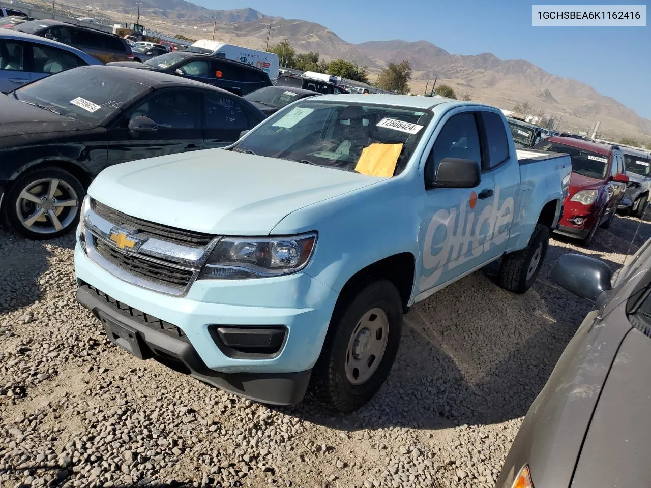 2019 Chevrolet Colorado VIN: 1GCHSBEA6K1162416 Lot: 72808424