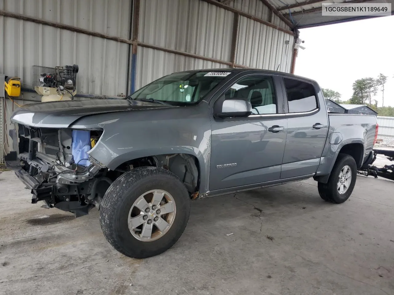 2019 Chevrolet Colorado VIN: 1GCGSBEN1K1189649 Lot: 73520304