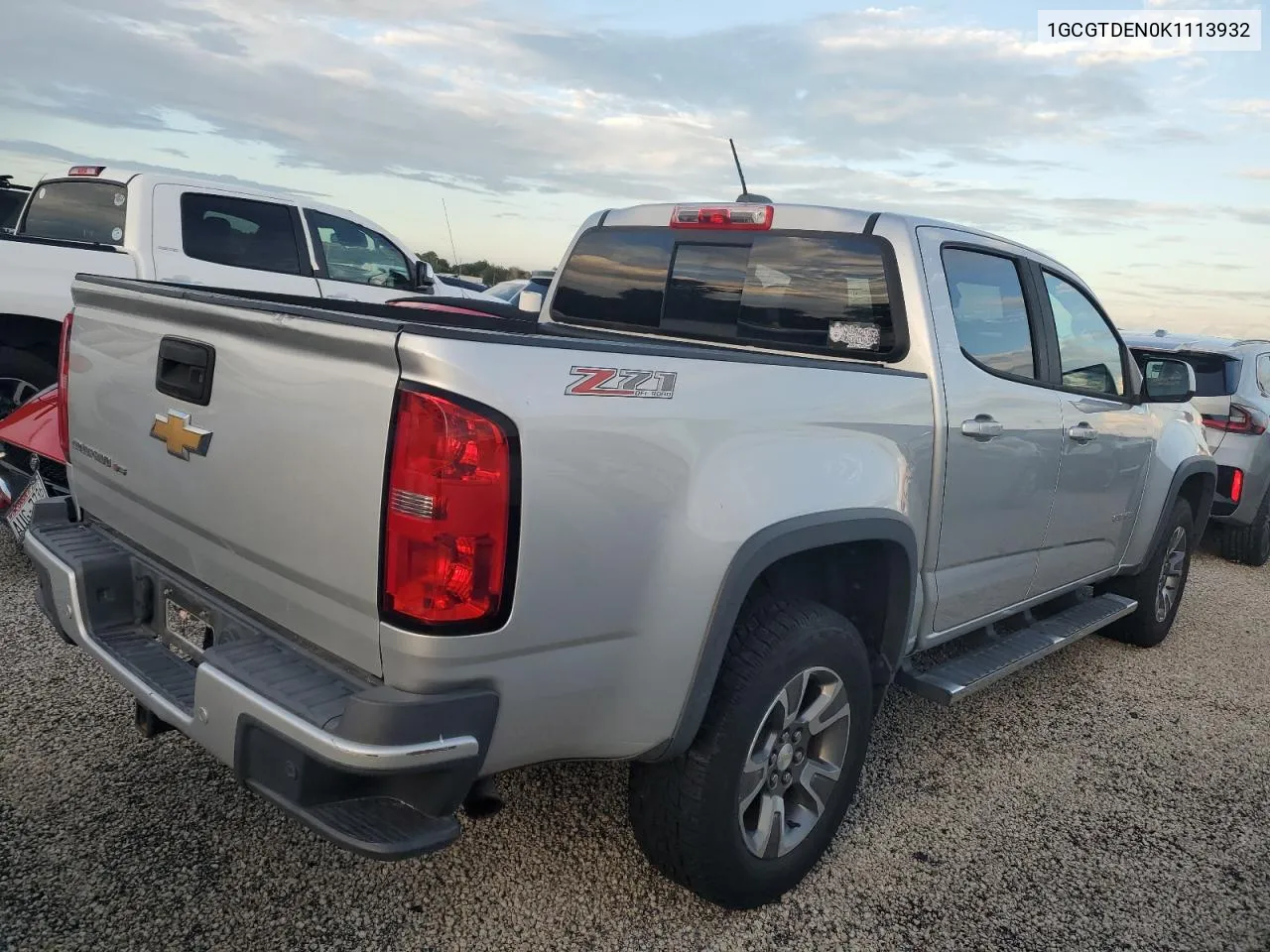 2019 Chevrolet Colorado Z71 VIN: 1GCGTDEN0K1113932 Lot: 73998744