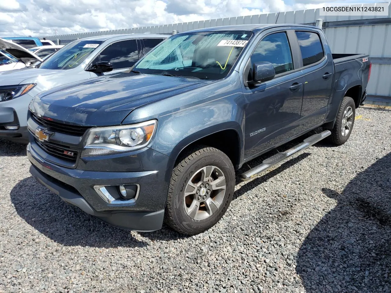 2019 Chevrolet Colorado Z71 VIN: 1GCGSDEN1K1243821 Lot: 74143874