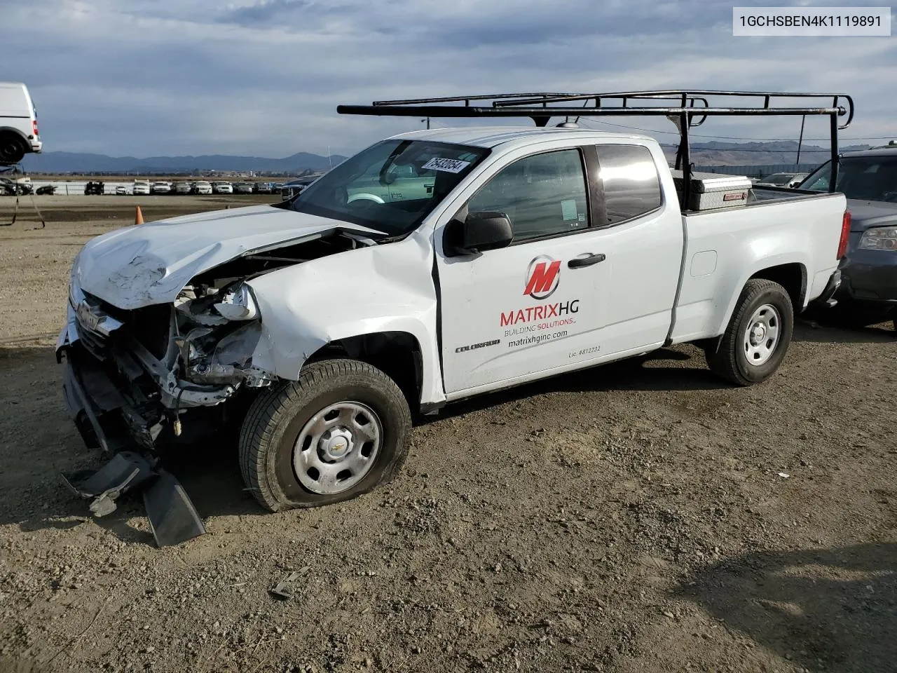 2019 Chevrolet Colorado VIN: 1GCHSBEN4K1119891 Lot: 75432054