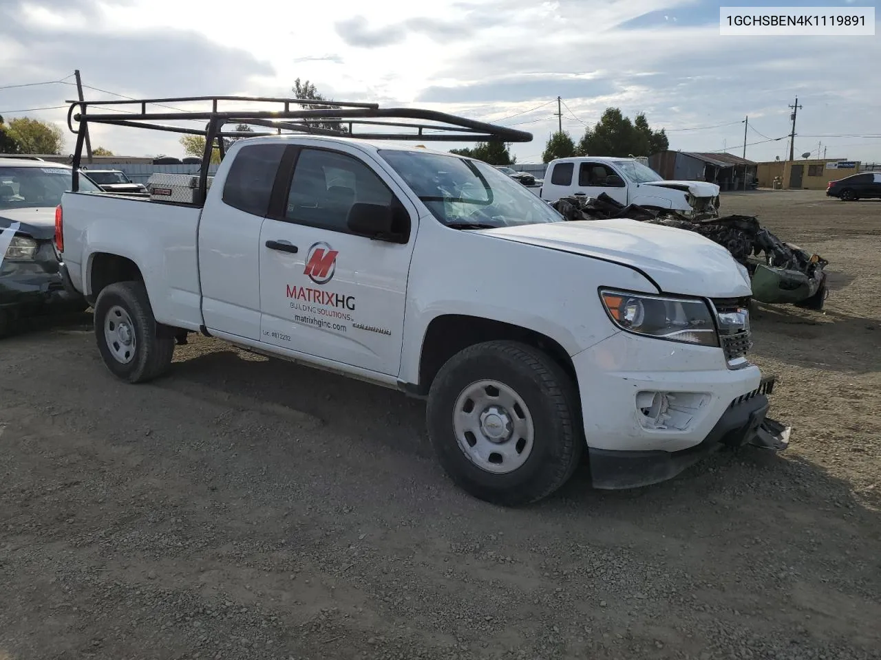 2019 Chevrolet Colorado VIN: 1GCHSBEN4K1119891 Lot: 75432054