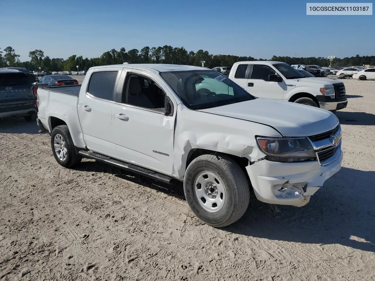 2019 Chevrolet Colorado Lt VIN: 1GCGSCEN2K1103187 Lot: 75484924