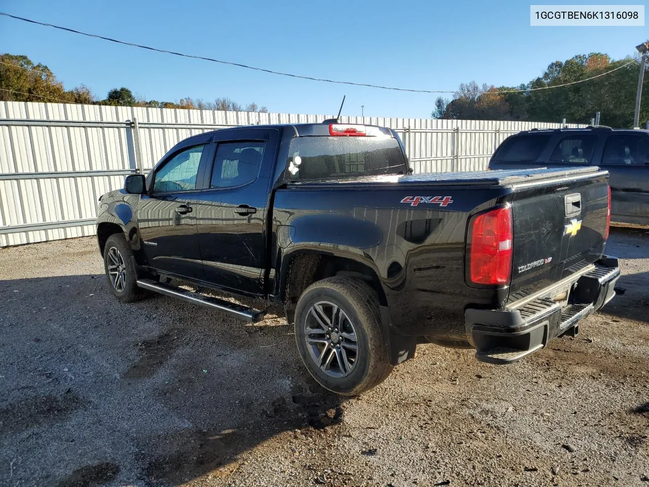 2019 Chevrolet Colorado VIN: 1GCGTBEN6K1316098 Lot: 80322504