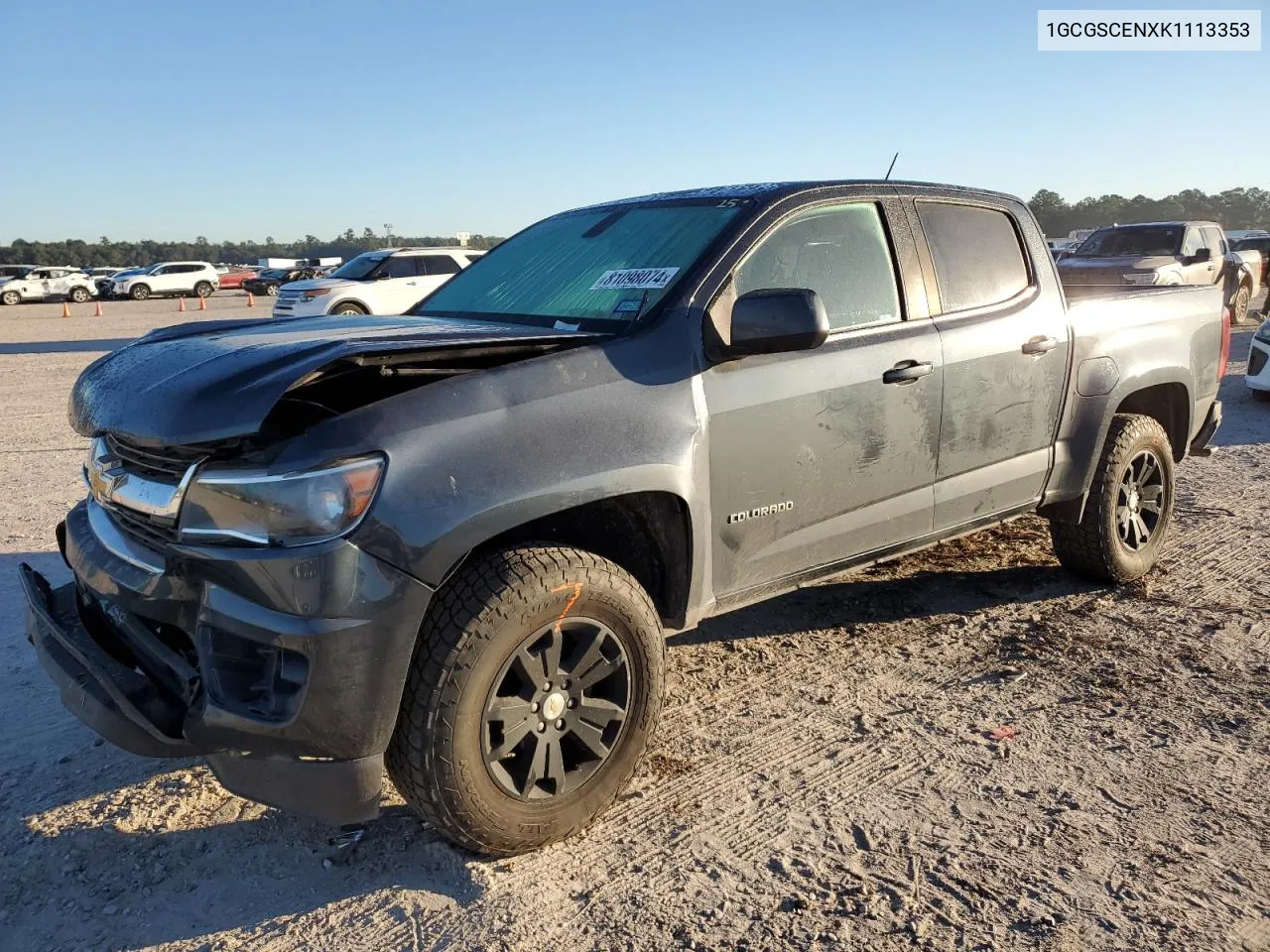 2019 Chevrolet Colorado Lt VIN: 1GCGSCENXK1113353 Lot: 81098074