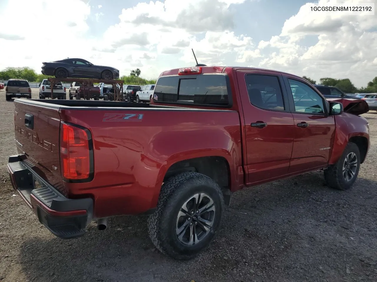 2021 Chevrolet Colorado Z71 VIN: 1GCGSDEN8M1222192 Lot: 67338574