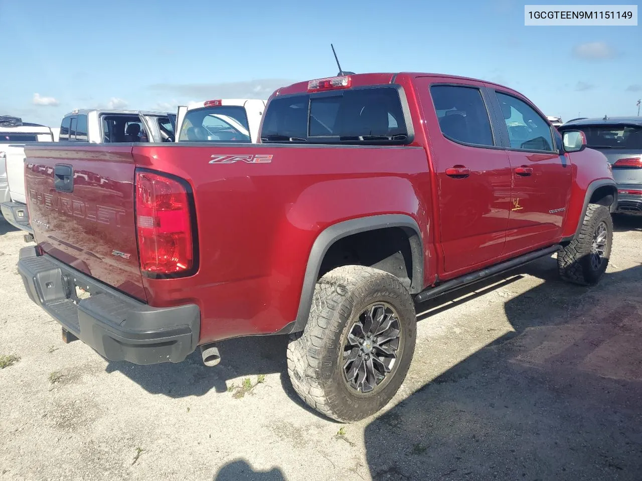 2021 Chevrolet Colorado Zr2 VIN: 1GCGTEEN9M1151149 Lot: 74387264